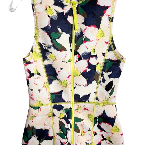 J Crew Floral Cove Surf Scuba Neoprene Bodycon Dress Casual SZ 00 - Picture 8 of 11